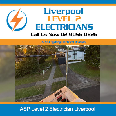 ASP level 2 electrician service vehicle parked at residential property in Liverpool